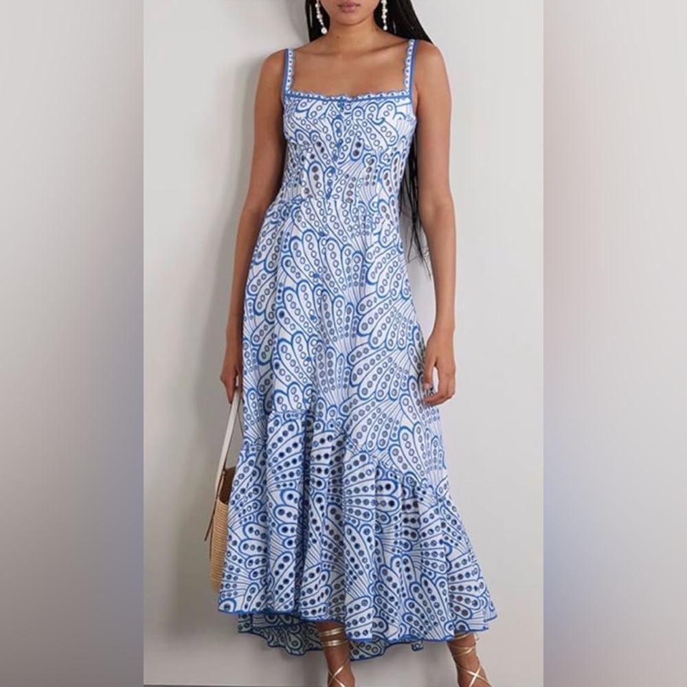 Chic Blue and White Maxi Dress Medium NWT
